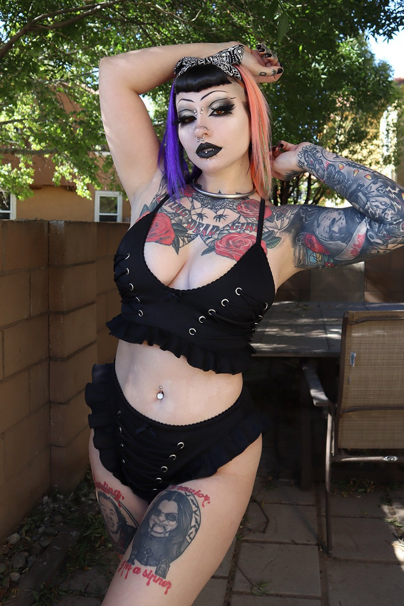 goth sexy bikini top