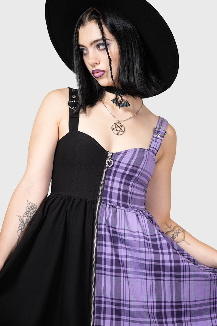 womens half purple half black dress