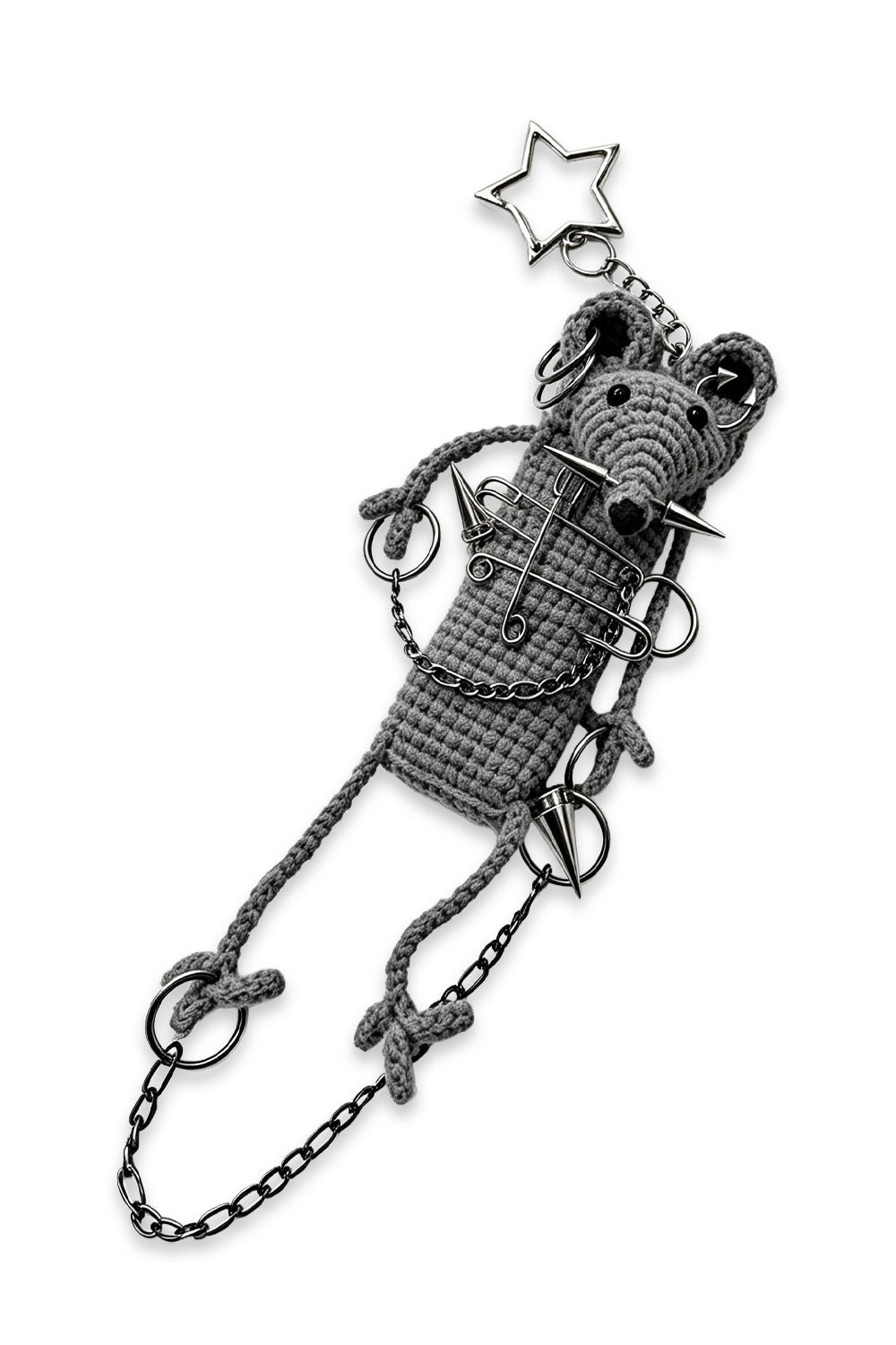 Pierced mouse punk keychain accessory from Nothing Here