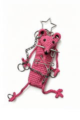 Cute but creepy pierced mouse keychain accessory for punks and goths