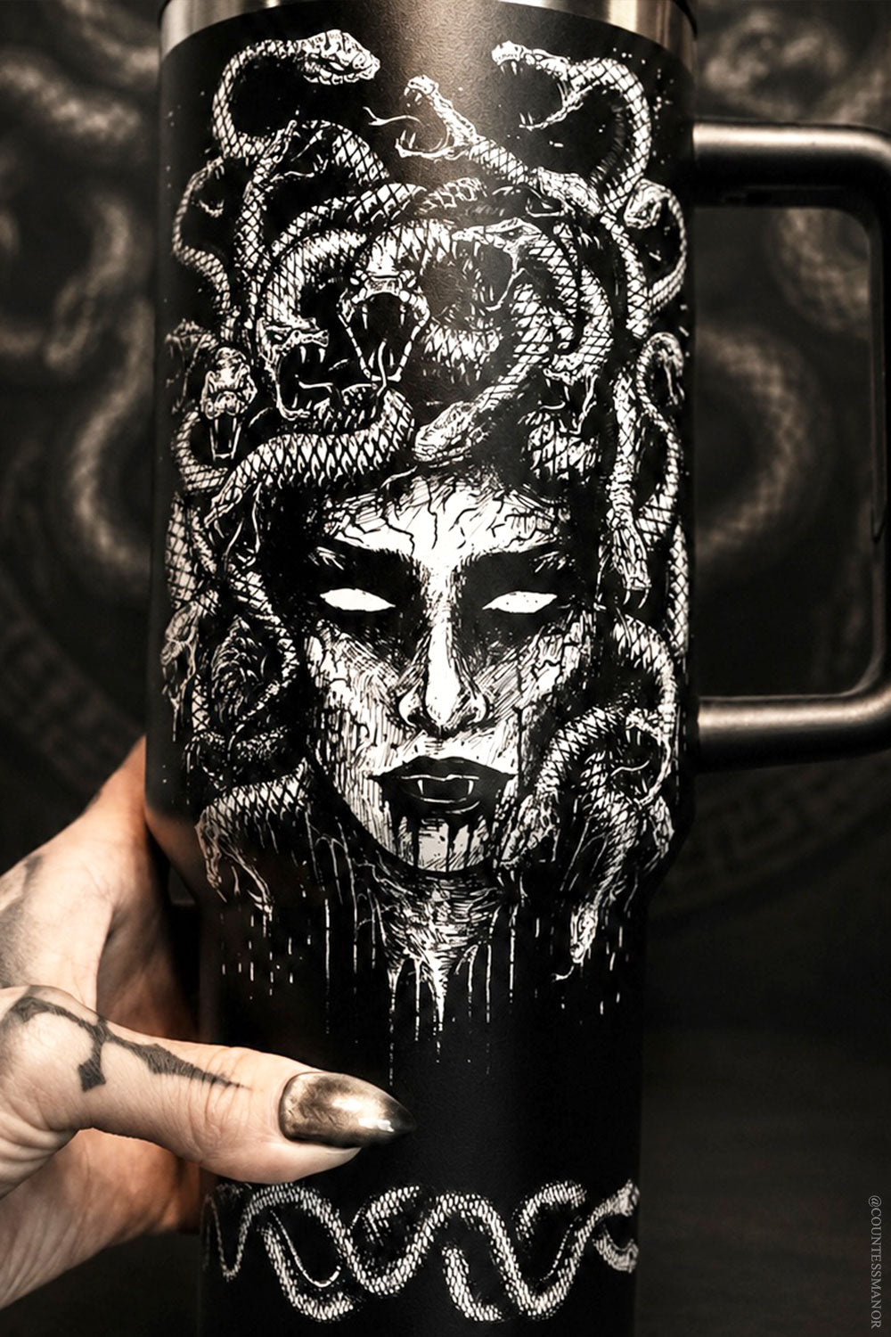 Insulated Medusa tumbler from VampireFreaks