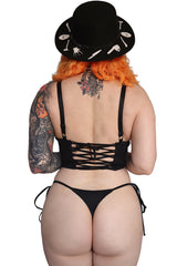 lace-up swimsuit