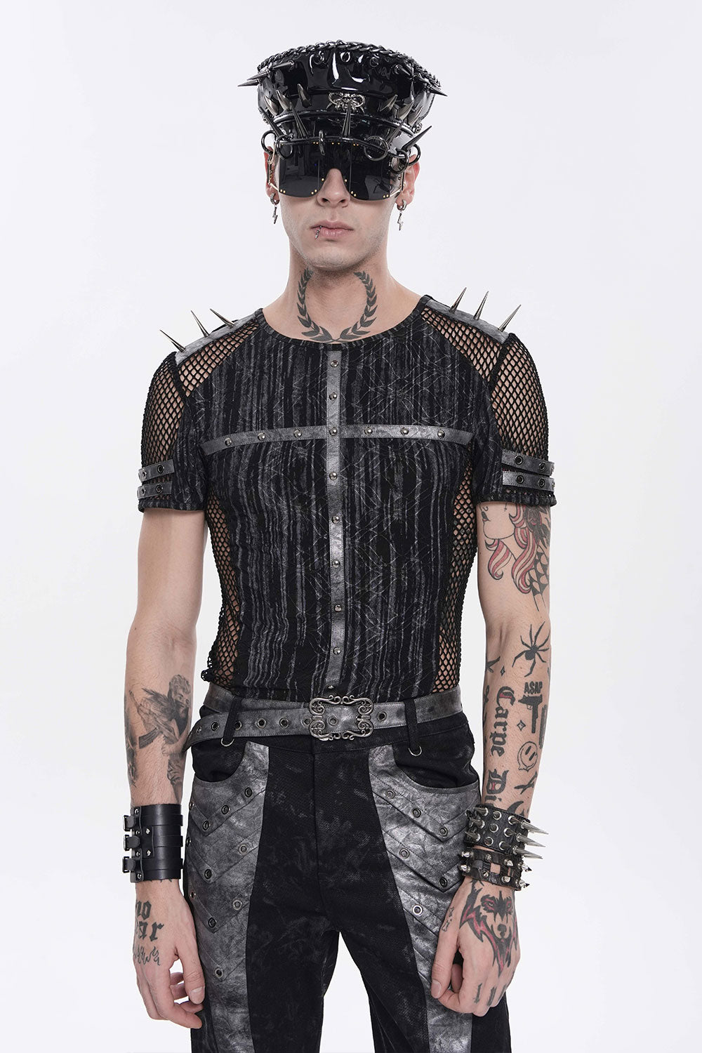 Devil Fashion mens punk shirt with spikes
