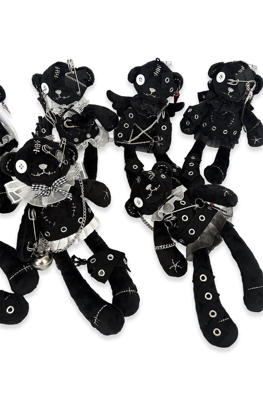 Black goth handmade toy plush teddy