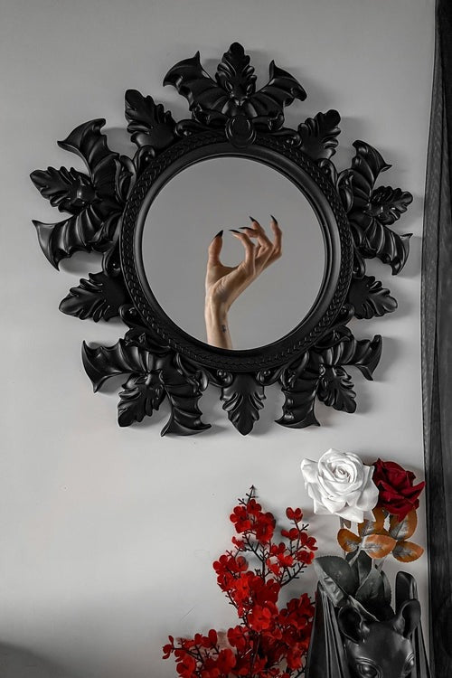 goth bat wall mirror