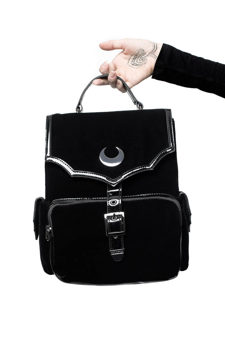 batwing backpack made of black leather