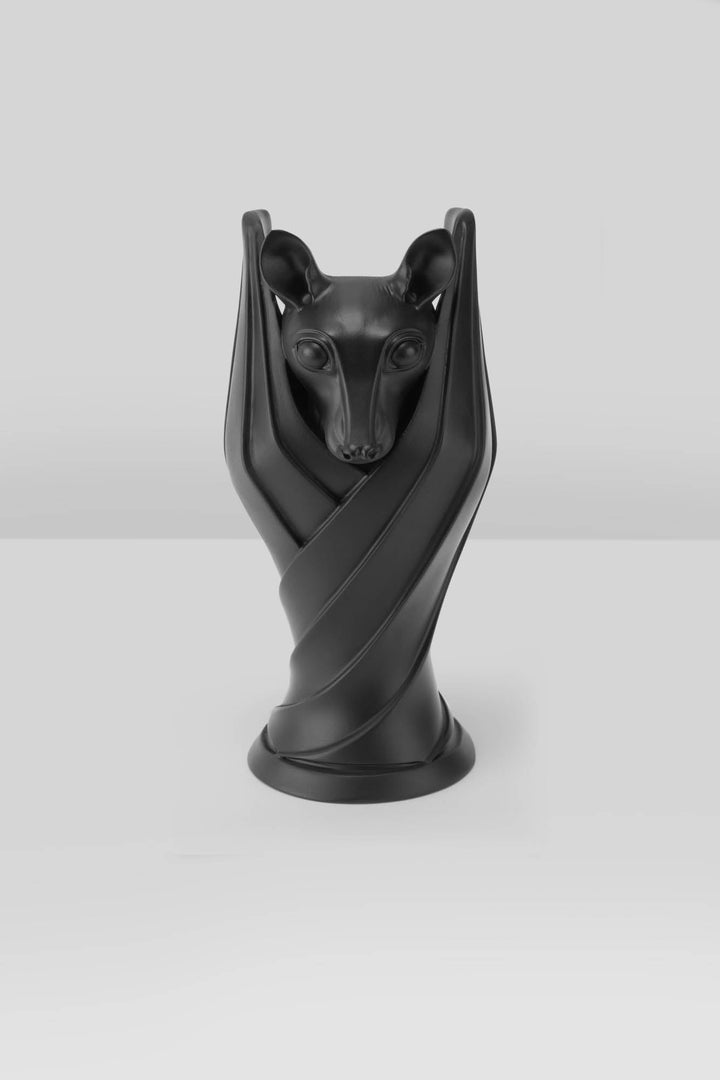 black bat-shaped gothic vase