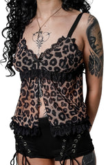 flared open front halter top