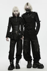 unisex half face mask with metal spike details