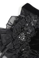 Devil Fashion embroidery and lace shorts