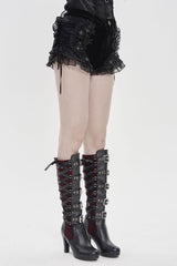 Lace mesh goth shorts