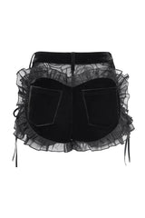 Mesh and lace floral shorts for goths