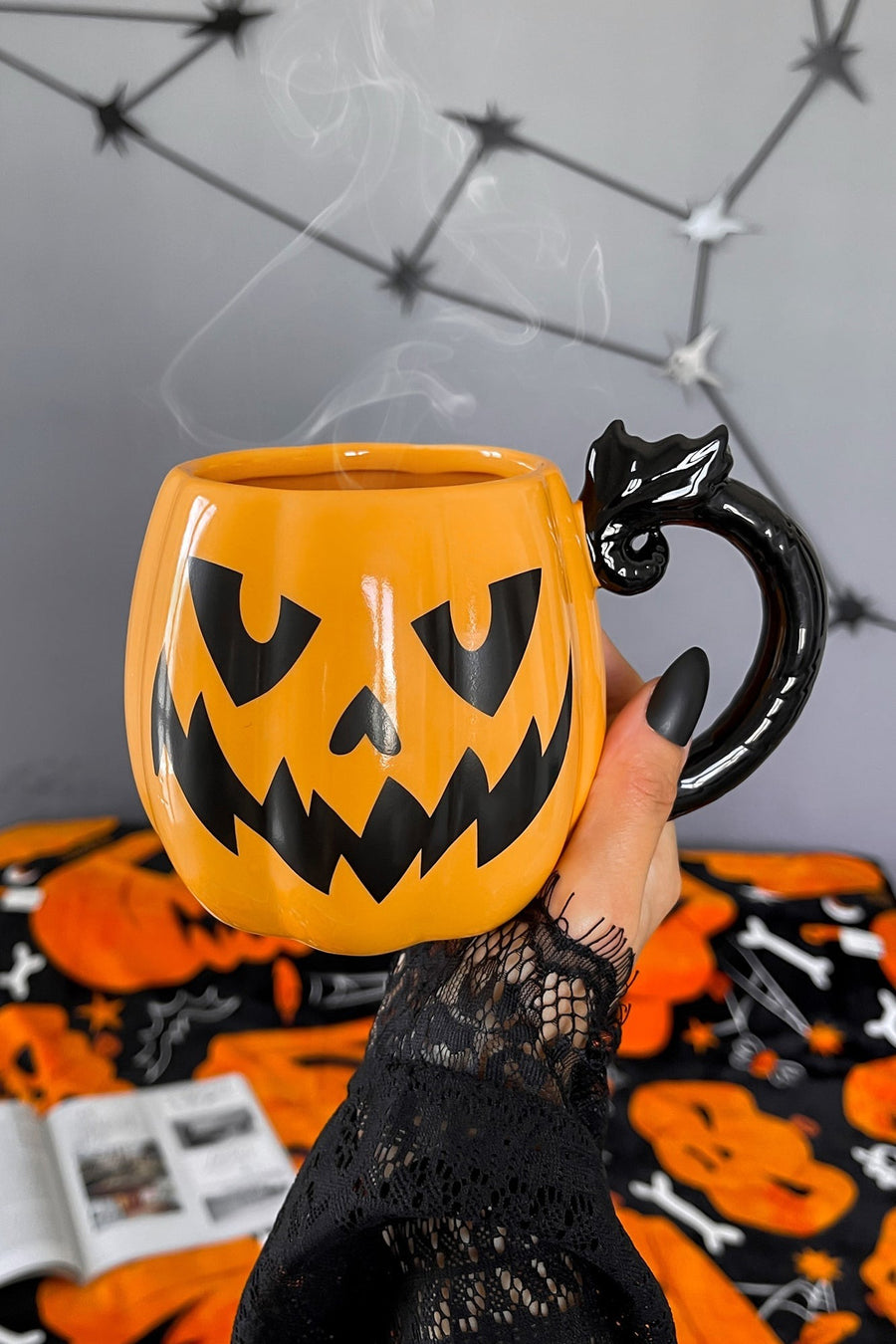 3d sculpted jack-o-lantern mug