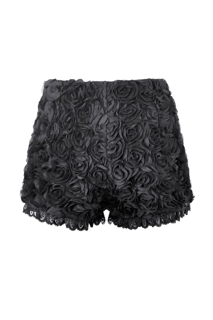 Dark in Love black rose womens shorts