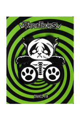 gothic black and white panda bean email pin with stitches