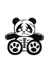 gothic black and white panda bean email pin
