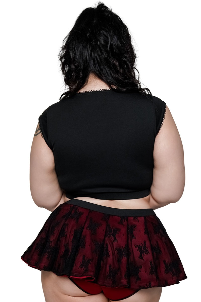 fair trade black and red keyhole cutout bikini top