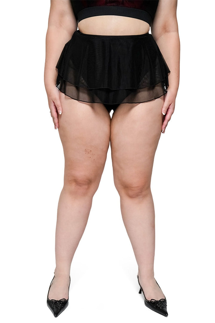 cover up mesh swim skirt with attached bikini bottoms