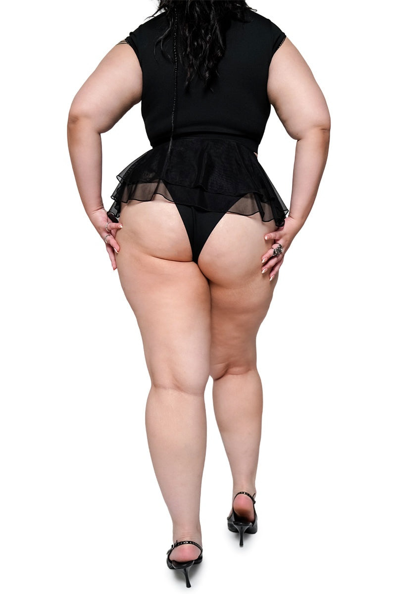 mesh swim skirt with attached bikini bottoms by forest ink