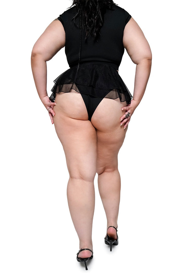 mesh swim skirt with attached bikini bottoms by forest ink