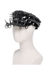 Shiny leather hat for punks