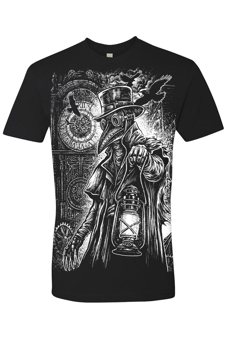 black and white cotton plague doctor shirt
