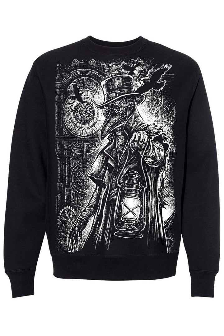 black raven and crow plague doctor steampunk sweater