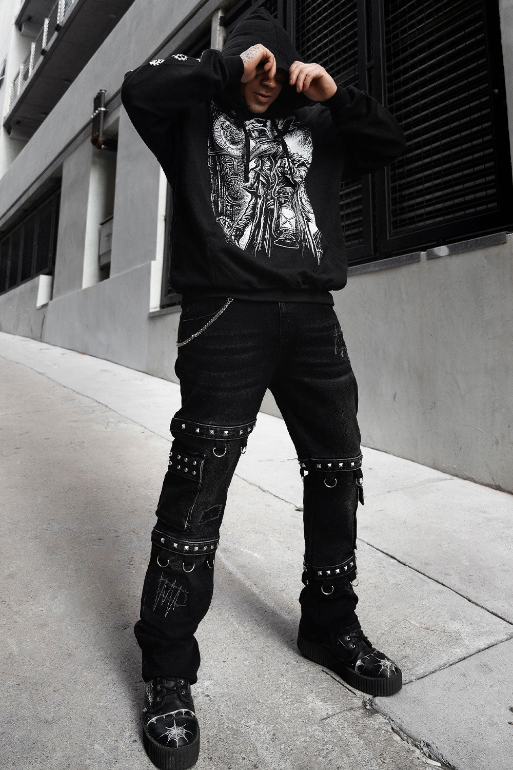 pyramid studded mens pants