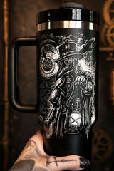 Death Toll Plague Doctor punk printed graphic tumbler