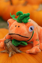 Orange pumpkin toad halloween decor