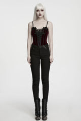 form fitting womens corset tank top punk goth fashion