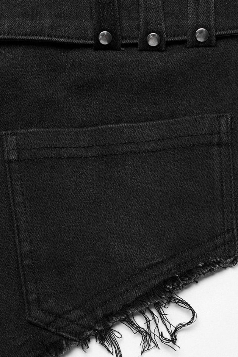 raw hem punk shorts by punk rave