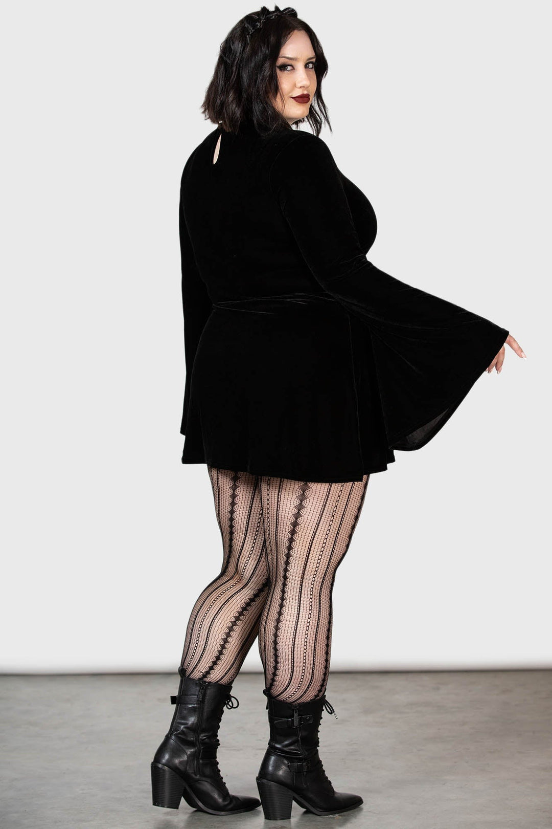 inverted moon black dress