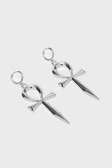 drop down dangle ankh symbol earrings