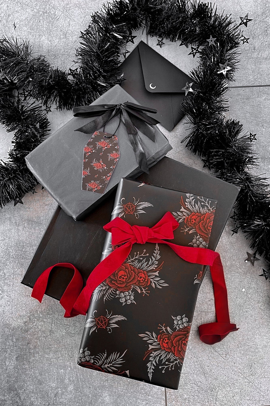 gothic christmas gift wrapping paper
