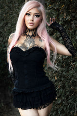 Goth fashion black bustier for women