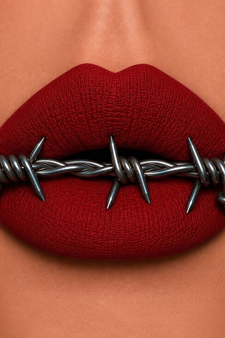Bold matte red lip gloss from Curst Kosmetics