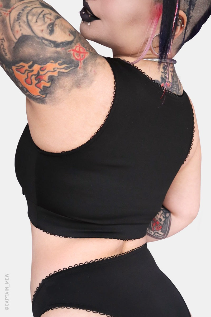 lace-up corset bikini top 