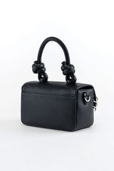 Vegan leather black punk handbag