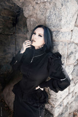 romantic goth victorian blouse and ruffled shoulders