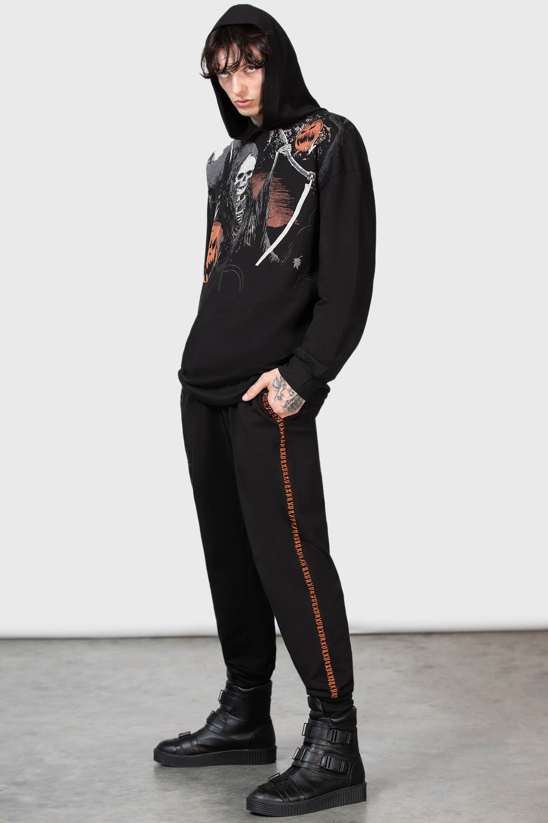 mens oversized gothic pullover hoodie
