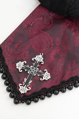 Mens jabot with cross and paisley