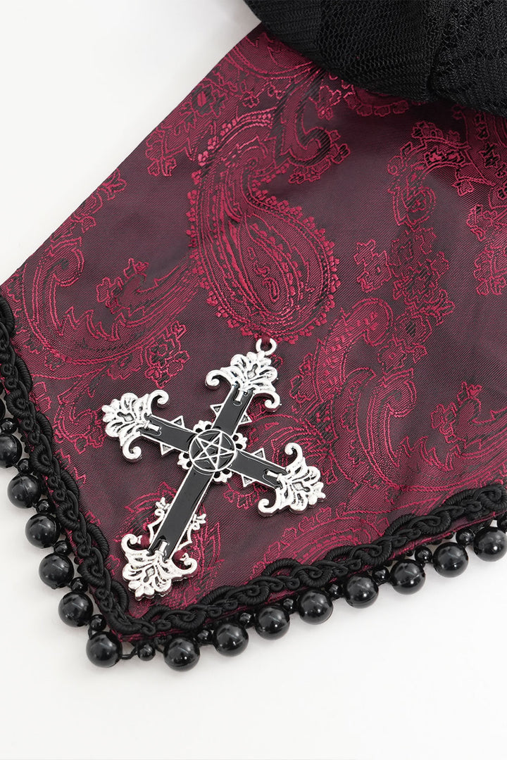 Mens jabot with cross and paisley