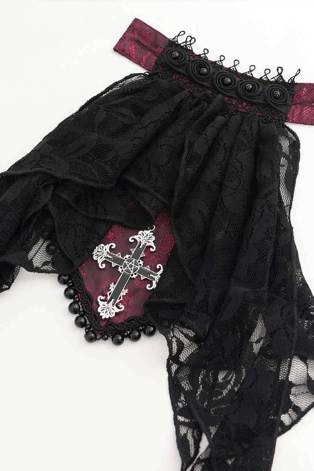 Goth lace jabot for mens shirt