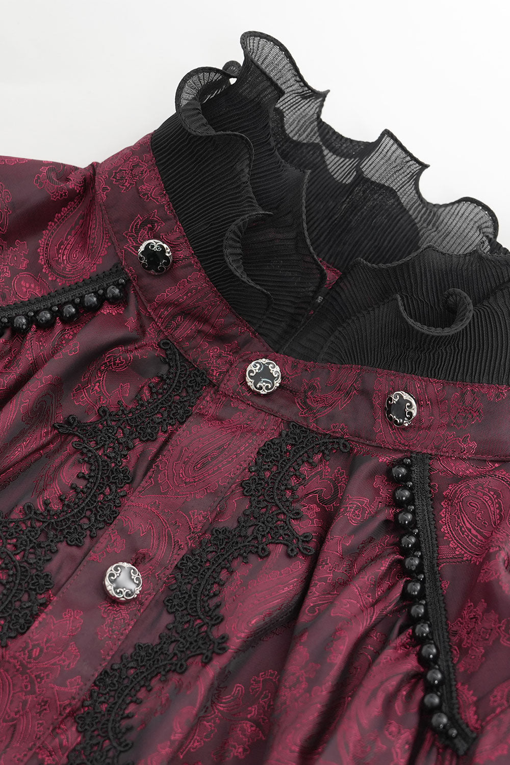 Devil Fashion vintage style mens dress shirt with lace