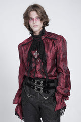 Goth inspired mens shirt with lace