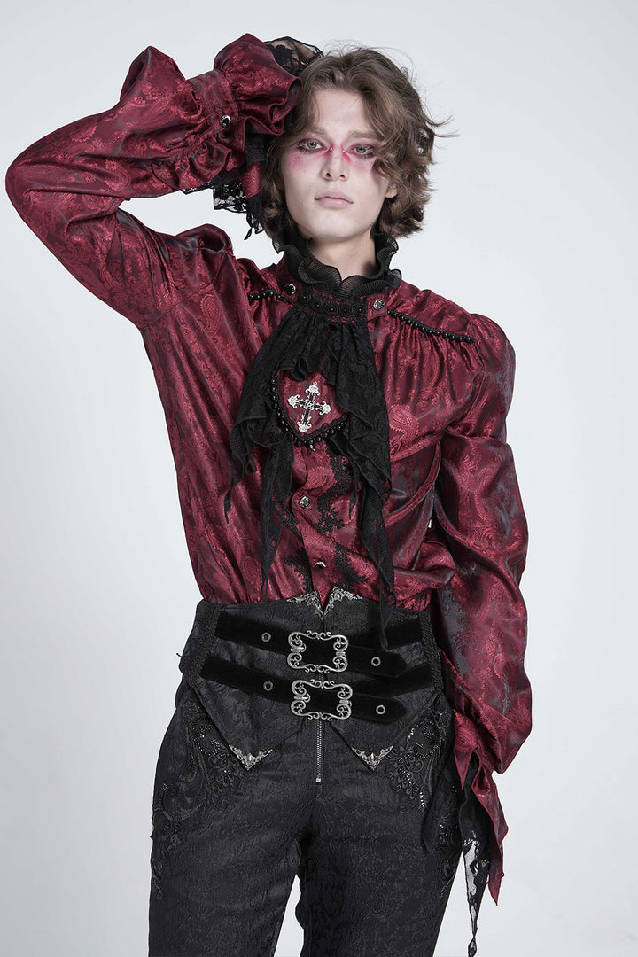 Devil Fashion mens red dress shirt