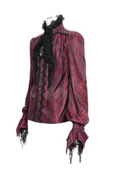 Devil Fashion red button down mens shirt