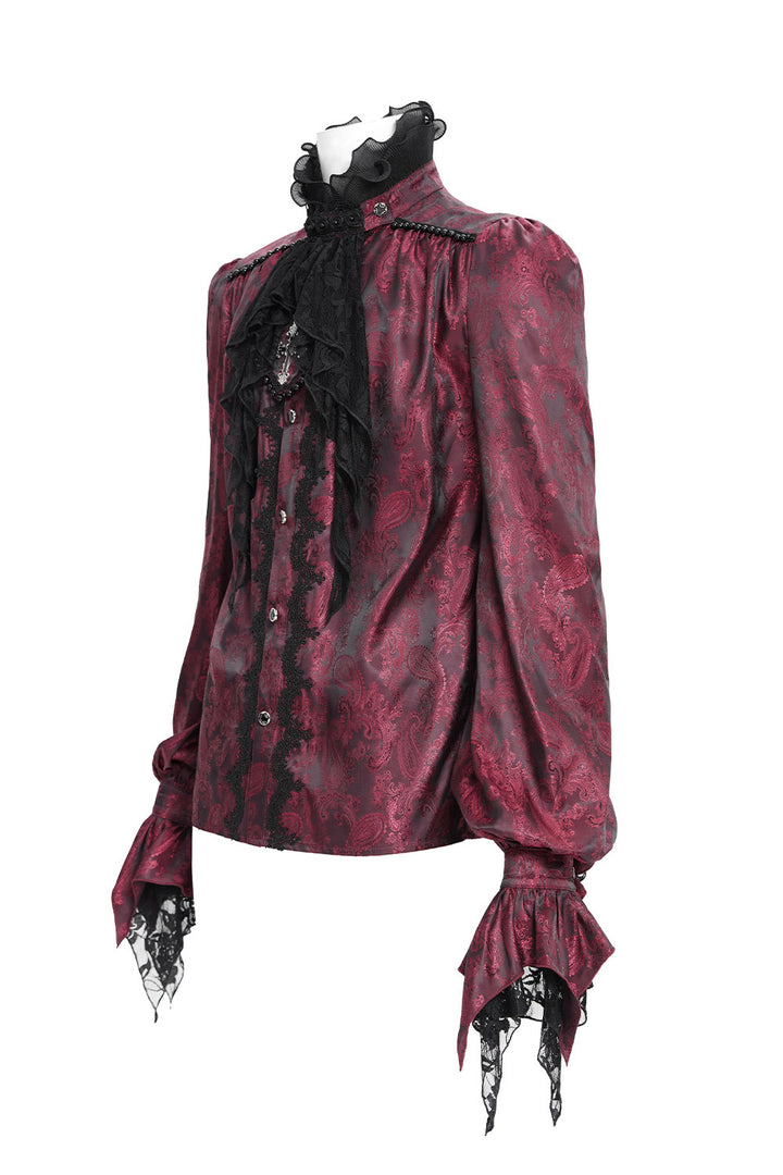 Devil Fashion red button down mens shirt