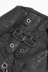 mens black shirt with chains and buckles